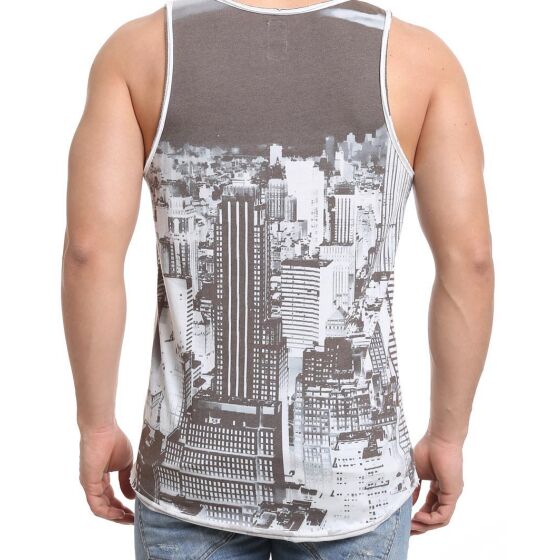 Redbridge Herren Urban Style Pocket Tank Top Ecru Weiß