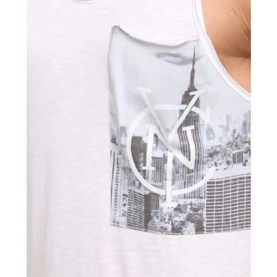 Redbridge Herren Urban Style Pocket Tank Top Ecru Weiß