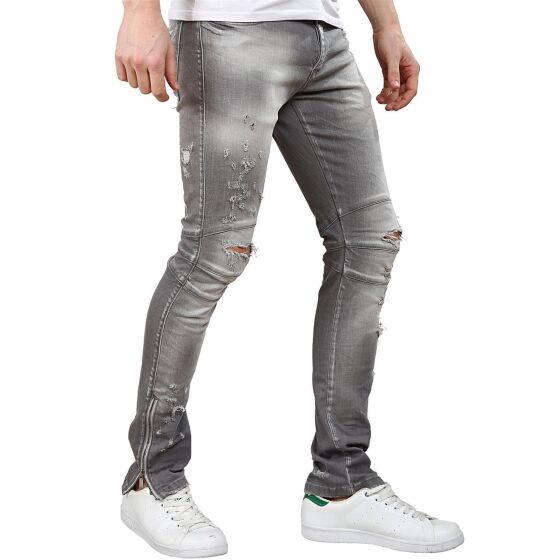 Red Bridge Herren Jeans Hose Slim Fit Röhrenjeans Skinny Pants Denim Grau