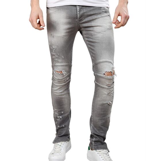 Red Bridge Herren Jeans Hose Slim Fit Röhrenjeans Skinny Pants Denim Grau