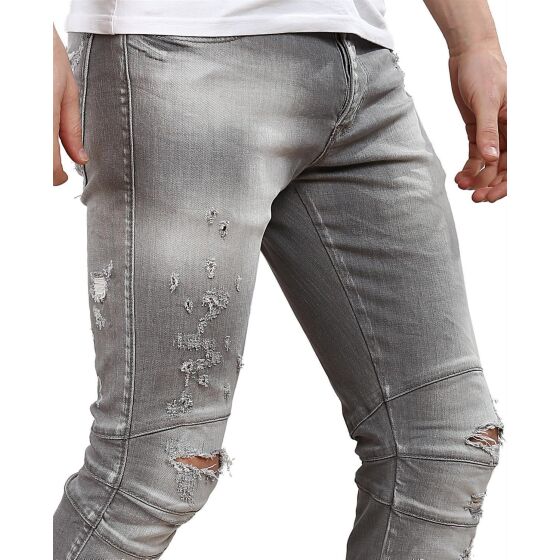 Red Bridge Mens jeans trousers slim fit drainpipe jeans skinny pants denim grey