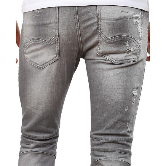 Red Bridge Herren Biker Slim Fit Röhrenjeans Jeans Pants Denim Grau W38 L34