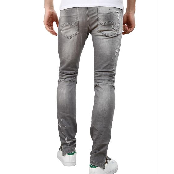 Red Bridge Mens Biker Slim Fit Skinny Jeans Jeans Pants Denim Gray W38 L34