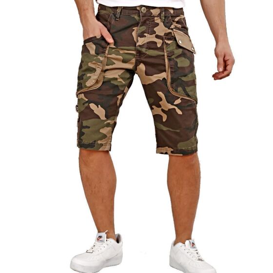 Red Bridge Mens Working Agility Camouflage Capri Shorts