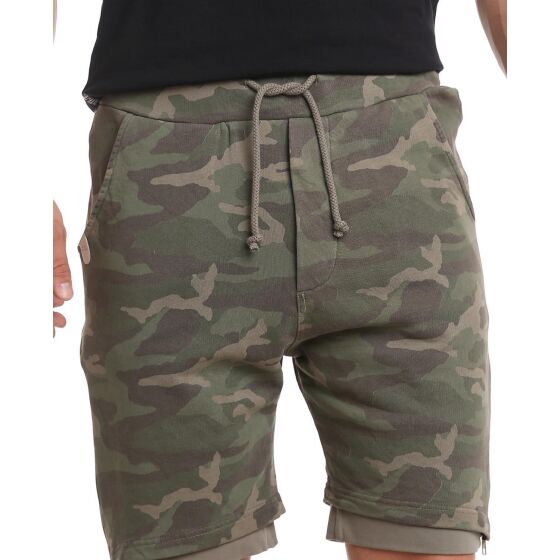 Red Bridge Herren Double Layered Camouflage Khaki Shorts