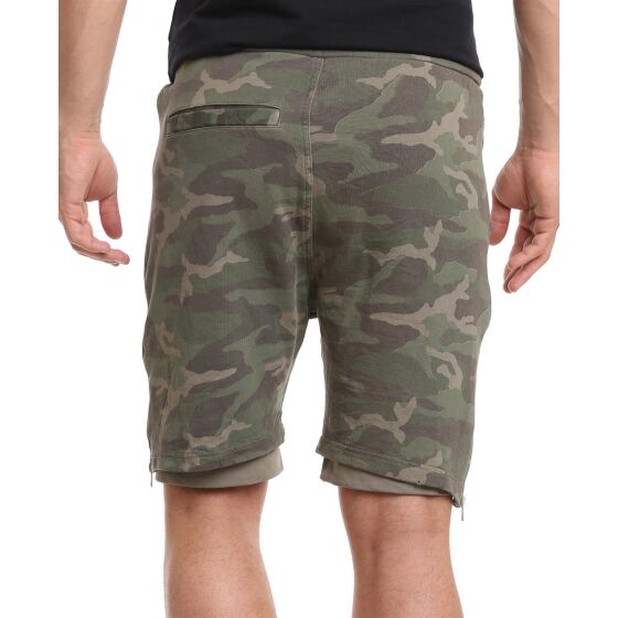Red Bridge Herren Double Layered Camouflage Khaki Shorts