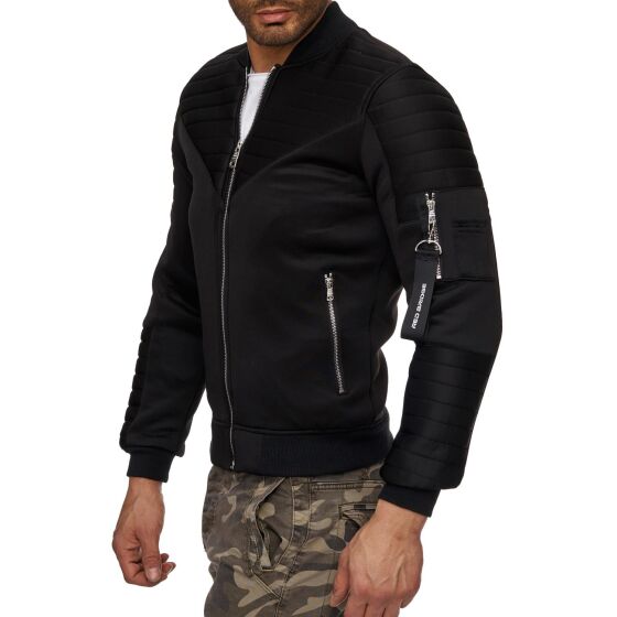 Red Bridge Mens Jacket Neoprene Look Space Bomber Jacket Transitional jacket