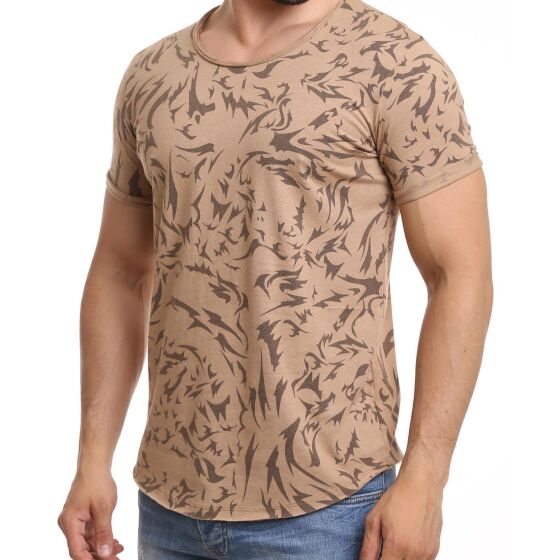 Red Bridge Mens Jungle Camouflage Shirt Camel T-Shirt