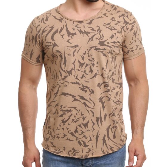 Red Bridge Mens Jungle Camouflage Shirt Camel T-Shirt