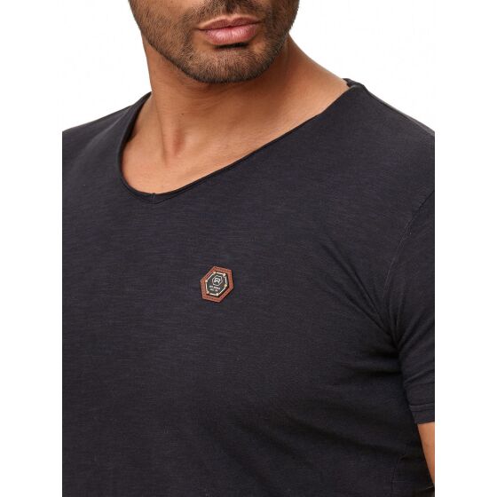 Red Bridge Mens V-Neck T-Shirt Dark Blue