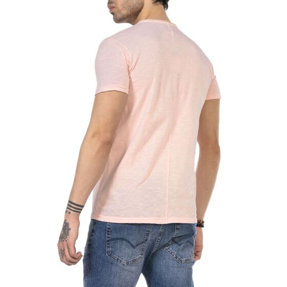 Red Bridge Herren V-Neck T-Shirt Salmon