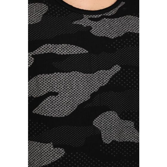 Red Bridge Herren Tank Top T-Shirt Camouflage Holes Black