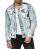 Red Bridge Mens Denim Jacket Bold Duty Military Destroyed Blue XL