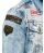 Red Bridge Mens Denim Jacket Bold Duty Military Destroyed Blue XL