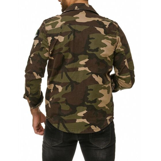 Red Bridge Herren Jacke Urgent Duty Camouflage Militär Übergangsjacke Khaki