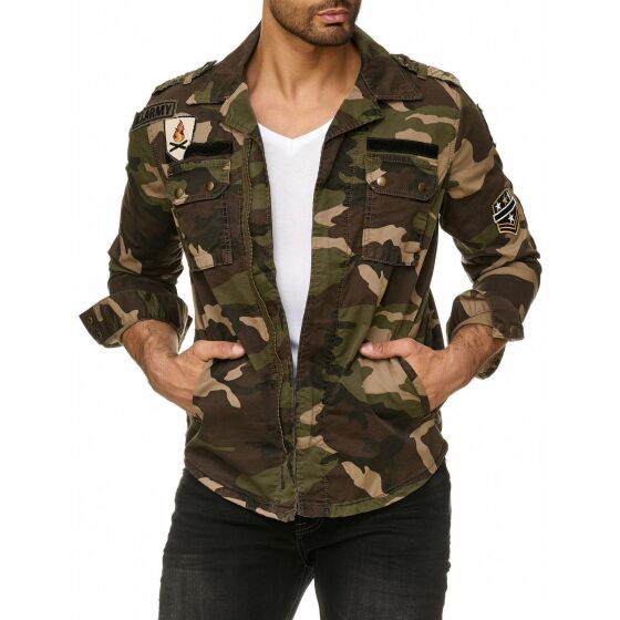 Red Bridge Mens Jacket Urgent Duty Camouflage Military Transition Jacket Khaki
