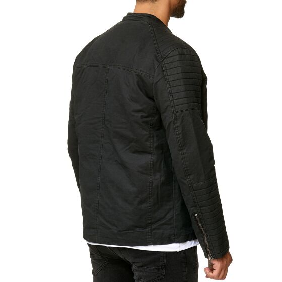 Red Bridge Mens jacket between-seasons biker jacket quilted black