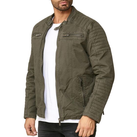 Red Bridge Herren Jacke Übergangsjacke Bikerjacke gesteppt Schwarz