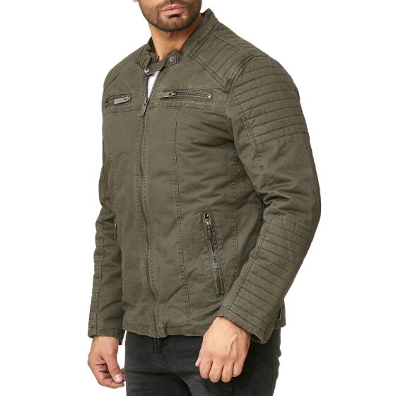 Red Bridge Herren Jacke Übergangsjacke Bikerjacke gesteppt Schwarz
