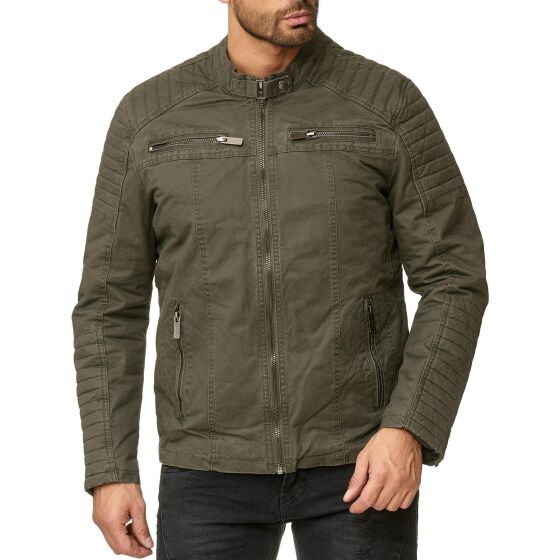 Red Bridge Herren Jacke Übergangsjacke Bikerjacke gesteppt Schwarz