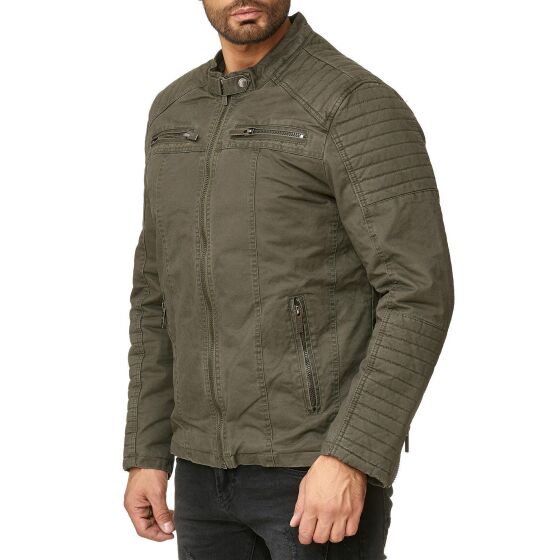 Red Bridge Herren Jacke Übergangsjacke Bikerjacke gesteppt Schwarz