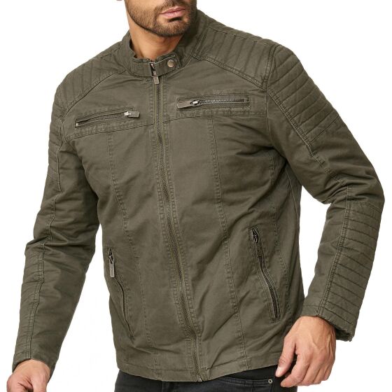 Red Bridge Mens jacket between-seasons biker jacket quilted black