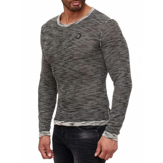 Red Bridge Herren Fresh Color Pullover Strickpullover Longsleeve Anthrazit