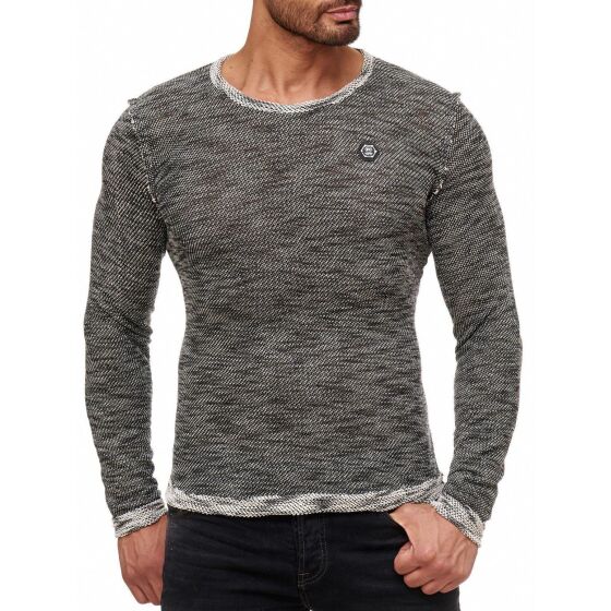 Red Bridge Mens Fresh Color Pullover Knitted Longsleeve Anthracite