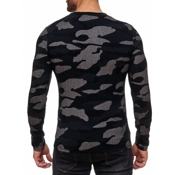 Red Bridge Herren Camouflage 2118 Longsleeve Langarm mit Brusttasche Schwarz