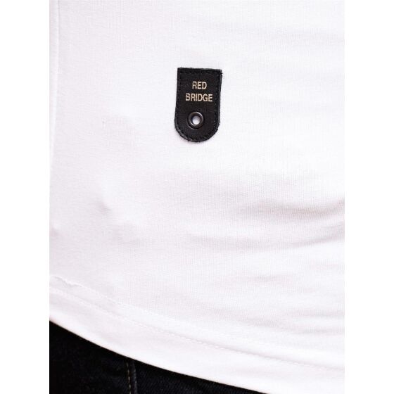 Red Bridge Mens Rivets Skull Motif Pullover Sweatshirt Longsleeve White