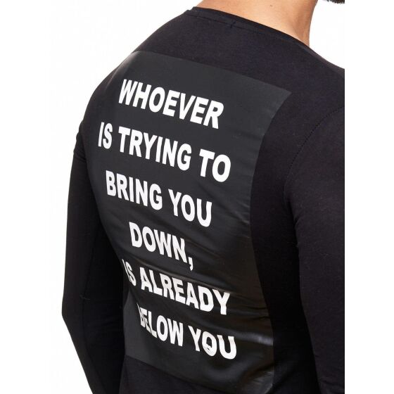 Red Bridge Herren Golden Rules Motiv Longsleeve Pullover Langarm Schwarz