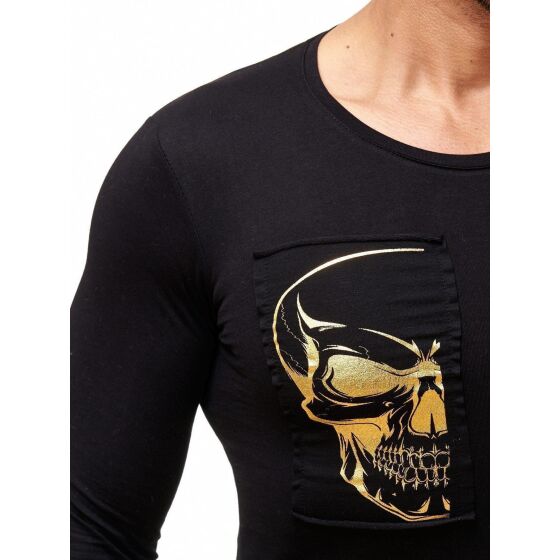 Red Bridge Mens Golden Rules Motif Longsleeve Pullover Black