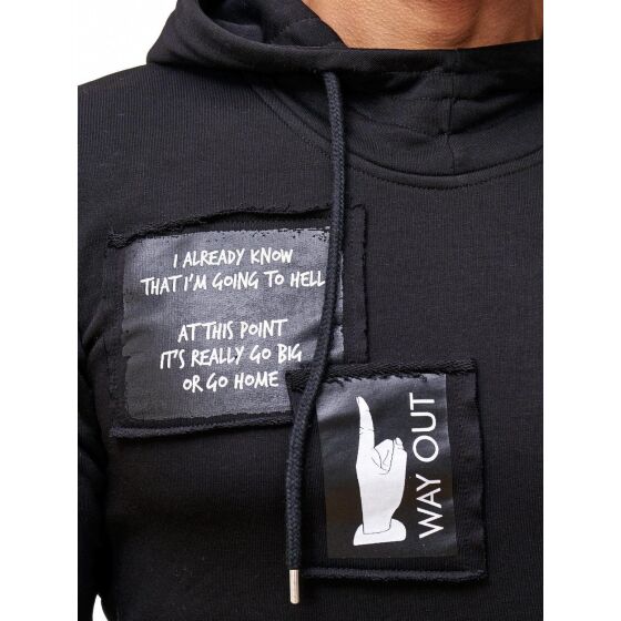 Red Bridge Herren Way Out Sweatshirt Kapuzenpullover Hoodie Oversize Schwarz