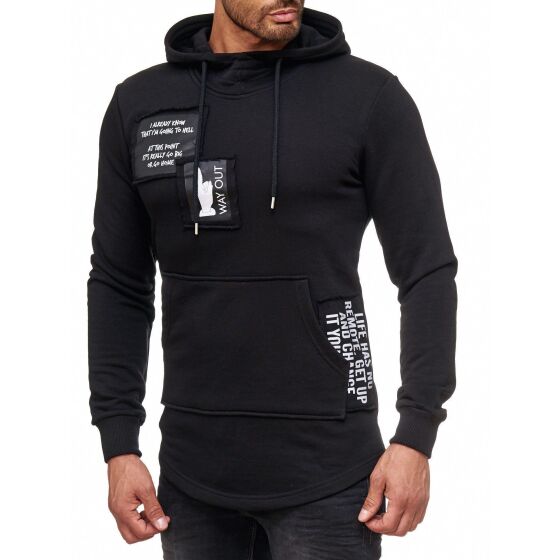 Red Bridge Mens Way Out Sweatshirt Hoodie Oversize Black