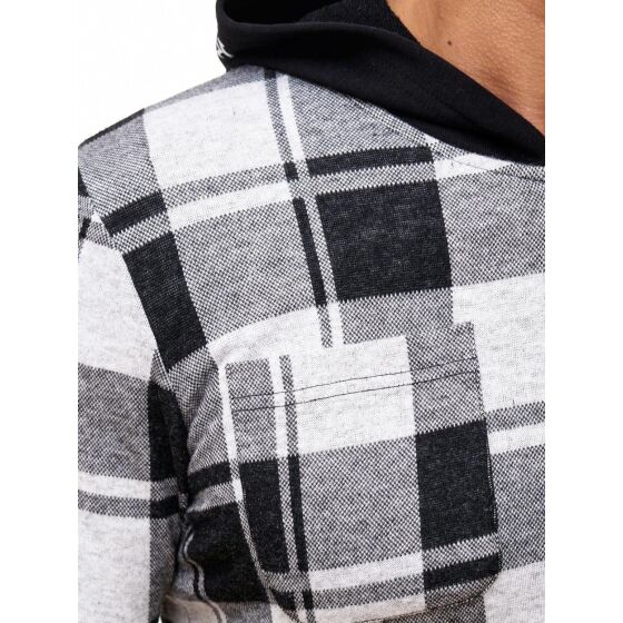 Red Bridge Herren Kariert RBC dünne Sweatjacke Pullover mit Reißverschluss Schwarz Weiß