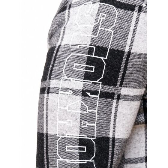 Red Bridge Mens Checked RBC Thin Zip Hoodie Jumper Black White