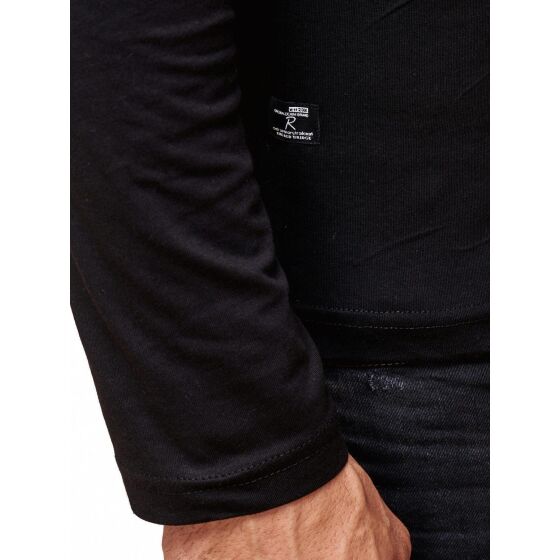 Red Bridge Herren Skull Star Motiv Longsleeve Pullover Langarm T-Shirt Schwarz
