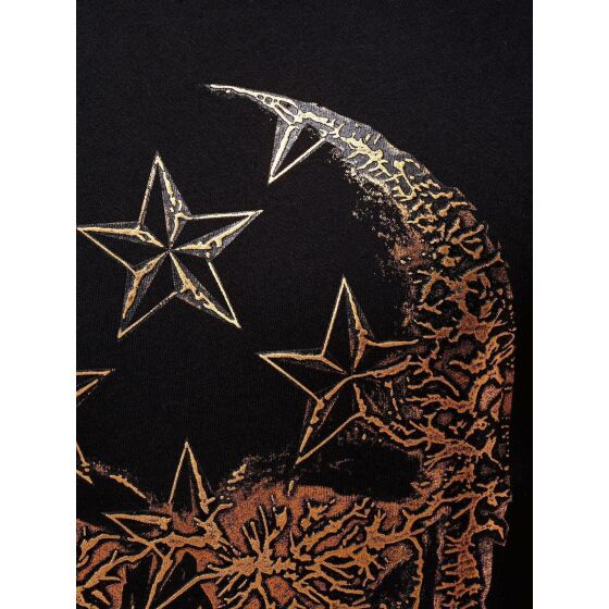 Red Bridge Herren Skull Star Motiv Longsleeve Pullover Langarm T-Shirt Schwarz