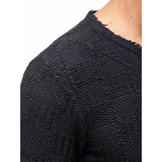 Red Bridge Mens Asymmetric Knit Jumper Sweater Asymmetric Black