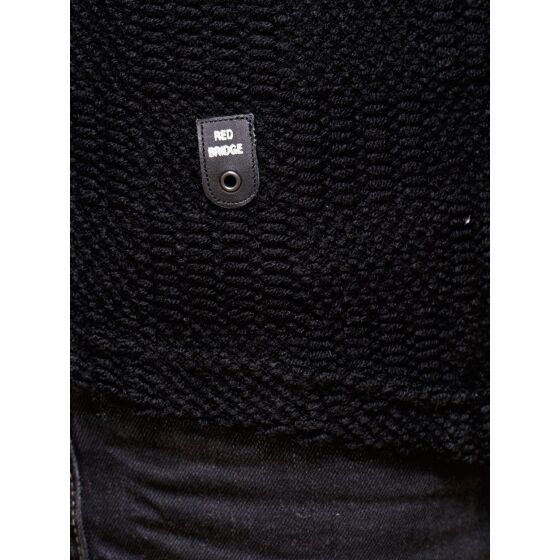 Red Bridge Mens Asymmetric Knit Jumper Sweater Asymmetric Black