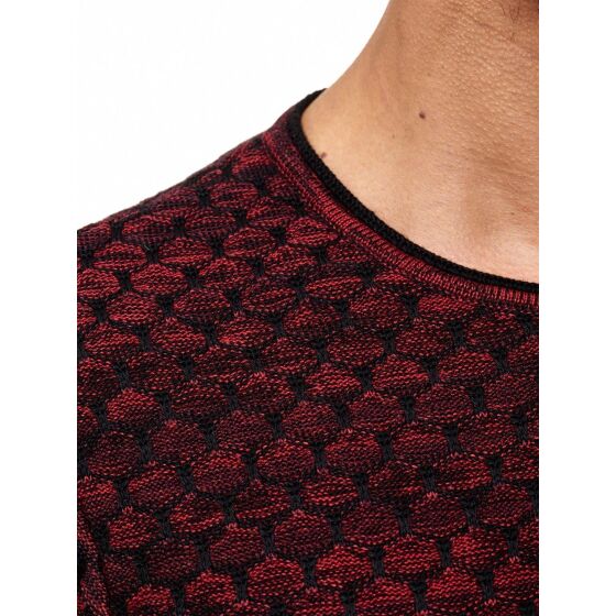 Red Bridge Mens Vintage RBC Knit Sweater with Pattern Pullover Sweat Bordeaux