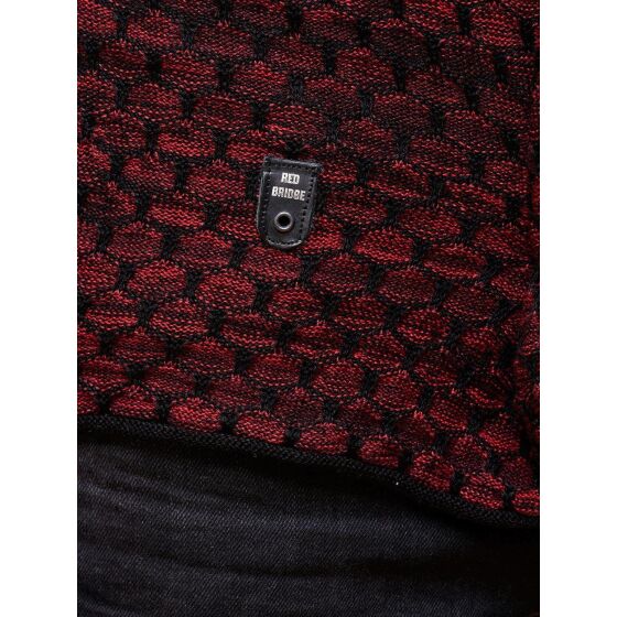 Red Bridge Mens Vintage RBC Knit Sweater with Pattern Pullover Sweat Bordeaux