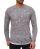 Red Bridge Mens Stylish Cuts Knit Sweater Pullover Sweat Oversize Destroyed double layer Light Grey