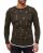 Red Bridge Mens Stylish Cuts Knit Sweater Pullover Sweat Oversize Destroyed double layer Khaki