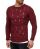 Red Bridge Herren Stylisch Cuts Strickpullover Pullover Sweat Oversize Destroyed double layer Bordeaux