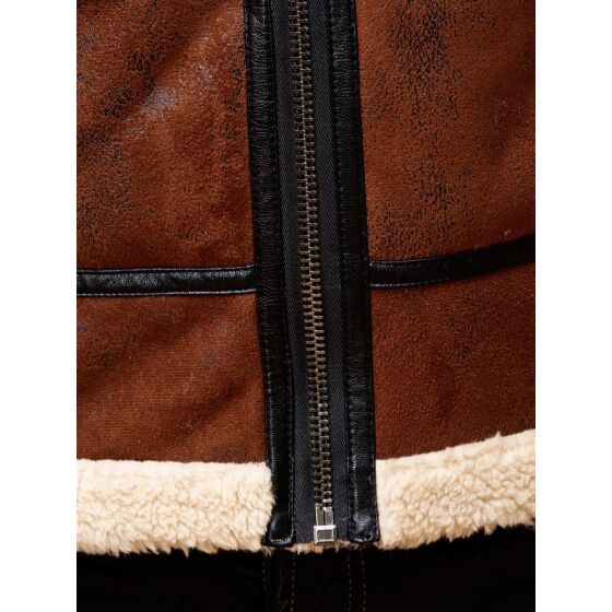 Red Bridge Herren BALBOA Jacke Winterjacke Fellkragen Premium Vintage Braun