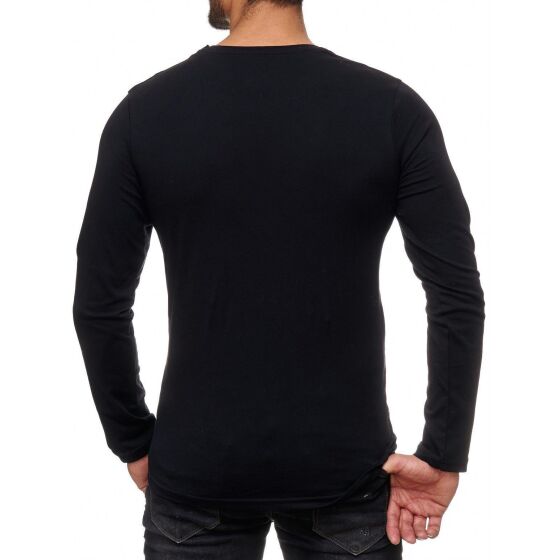 Red Bridge Herren Painter Bulldog Motiv Pullover Sweatshirt Longsleeve Schwarz