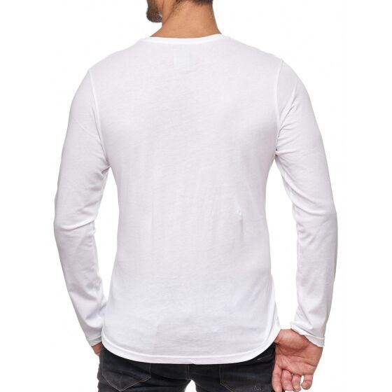 Red Bridge Herren Painter Bulldog Motiv Pullover Sweatshirt Longsleeve Weiß