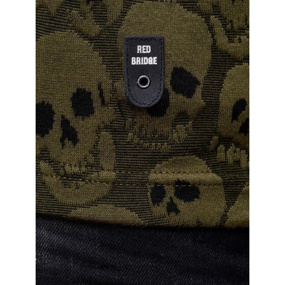 Red Bridge Herren all over Skull Strickpullover Longsleeve Sweat Pullover Grün