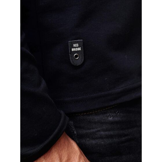 Red Bridge Mens go or stop sequined pullover sweatshirt long sleeve iridescent shiny text manually changeable black